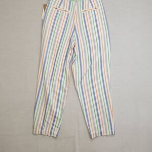 Brand New Vintage Liz Sport Women's Size 10 White Striped Tease Pants Ankle